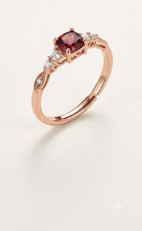 Garnet Rose Gold Ring