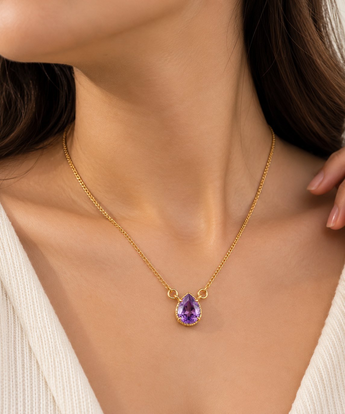 Purple Gold Plated Pendant